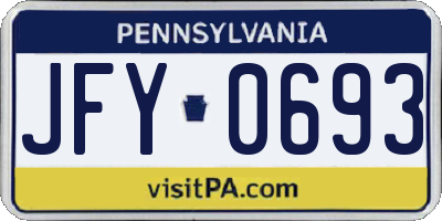 PA license plate JFY0693