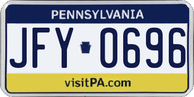 PA license plate JFY0696