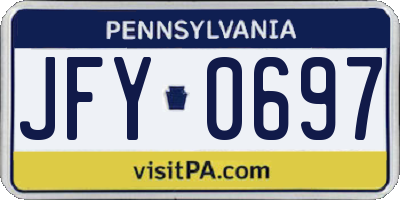 PA license plate JFY0697