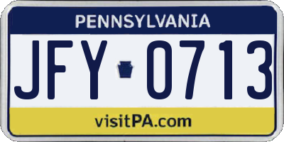 PA license plate JFY0713