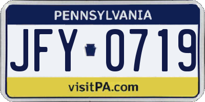 PA license plate JFY0719