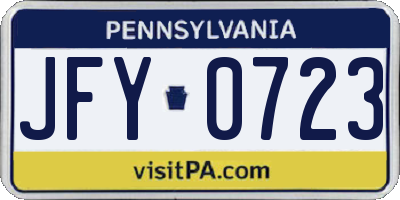 PA license plate JFY0723
