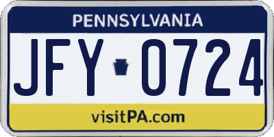 PA license plate JFY0724