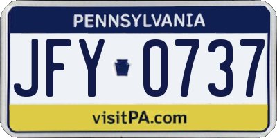 PA license plate JFY0737