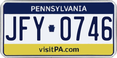 PA license plate JFY0746