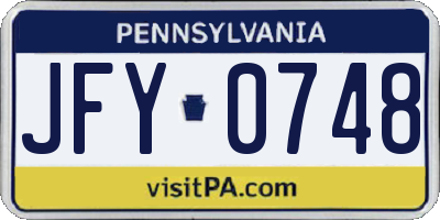 PA license plate JFY0748