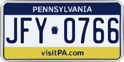 PA license plate JFY0766
