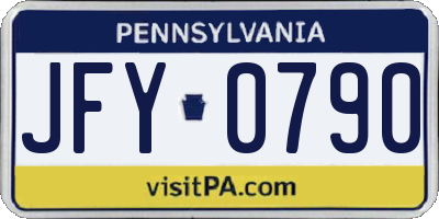 PA license plate JFY0790