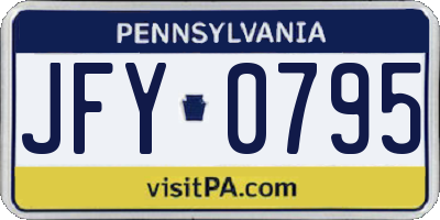 PA license plate JFY0795