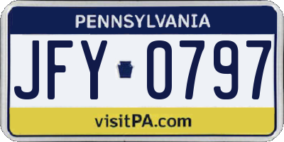 PA license plate JFY0797