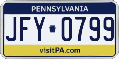 PA license plate JFY0799