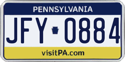 PA license plate JFY0884