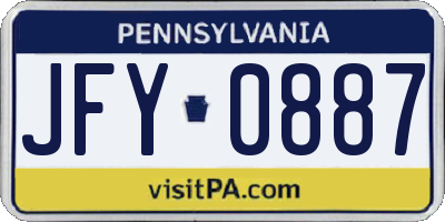 PA license plate JFY0887