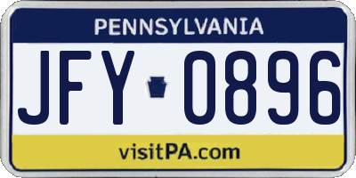PA license plate JFY0896