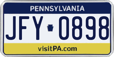 PA license plate JFY0898