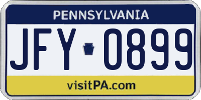 PA license plate JFY0899