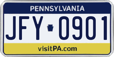 PA license plate JFY0901