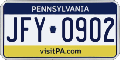 PA license plate JFY0902