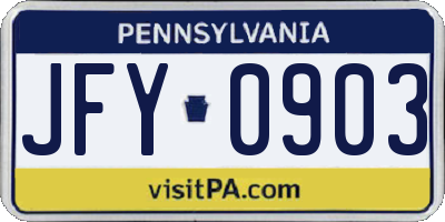 PA license plate JFY0903