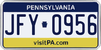 PA license plate JFY0956