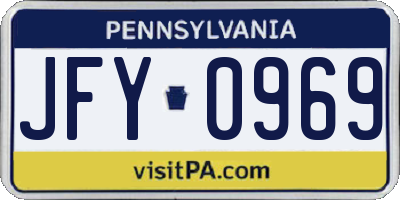 PA license plate JFY0969