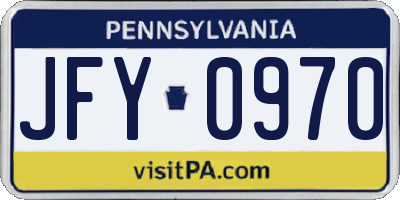 PA license plate JFY0970