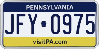 PA license plate JFY0975