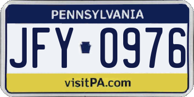 PA license plate JFY0976