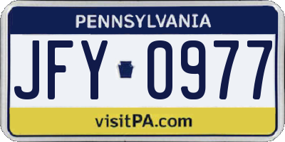 PA license plate JFY0977