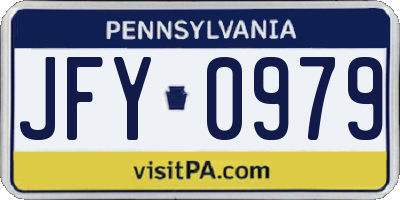 PA license plate JFY0979