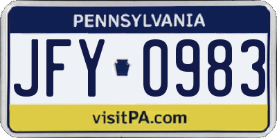 PA license plate JFY0983