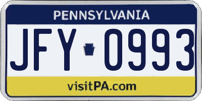 PA license plate JFY0993