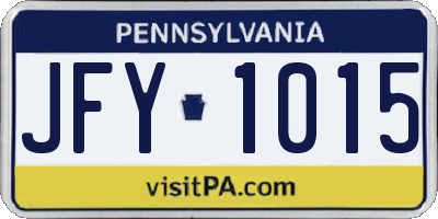 PA license plate JFY1015