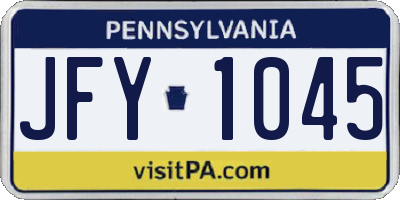 PA license plate JFY1045
