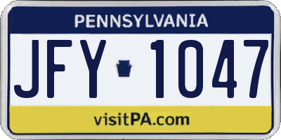 PA license plate JFY1047