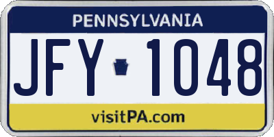 PA license plate JFY1048