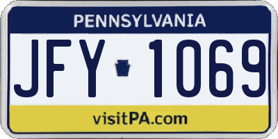 PA license plate JFY1069