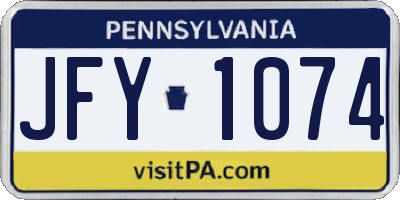 PA license plate JFY1074