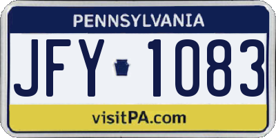 PA license plate JFY1083