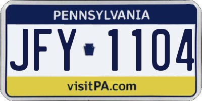 PA license plate JFY1104