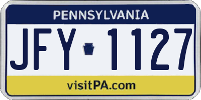 PA license plate JFY1127
