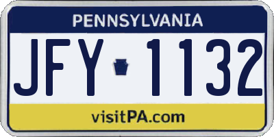 PA license plate JFY1132