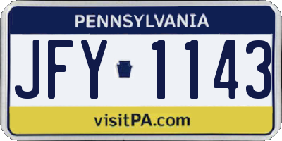 PA license plate JFY1143