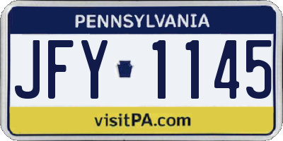 PA license plate JFY1145