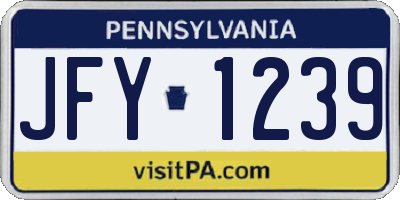 PA license plate JFY1239