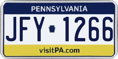 PA license plate JFY1266