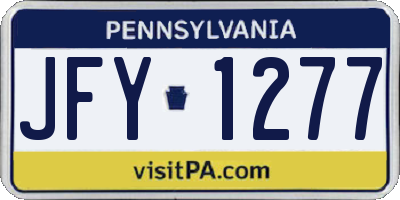 PA license plate JFY1277