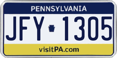 PA license plate JFY1305