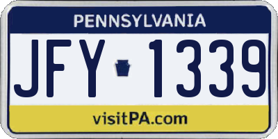 PA license plate JFY1339