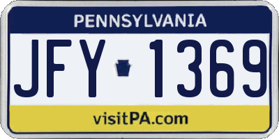 PA license plate JFY1369
